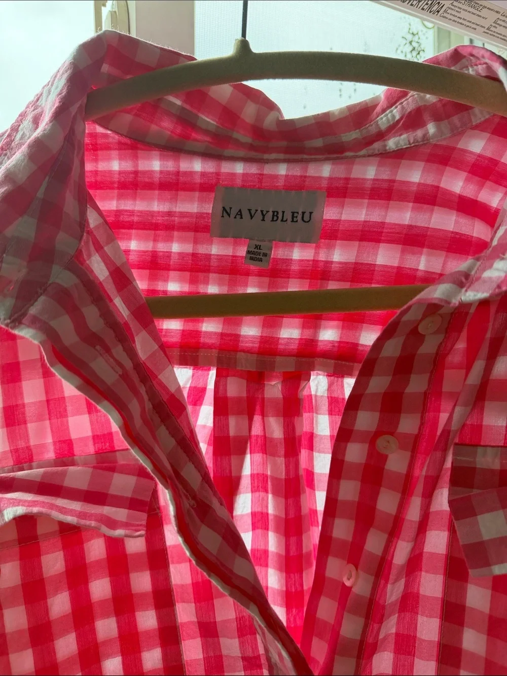 NAVYBLEU Pink Gingham Short-Sleeve Shirt